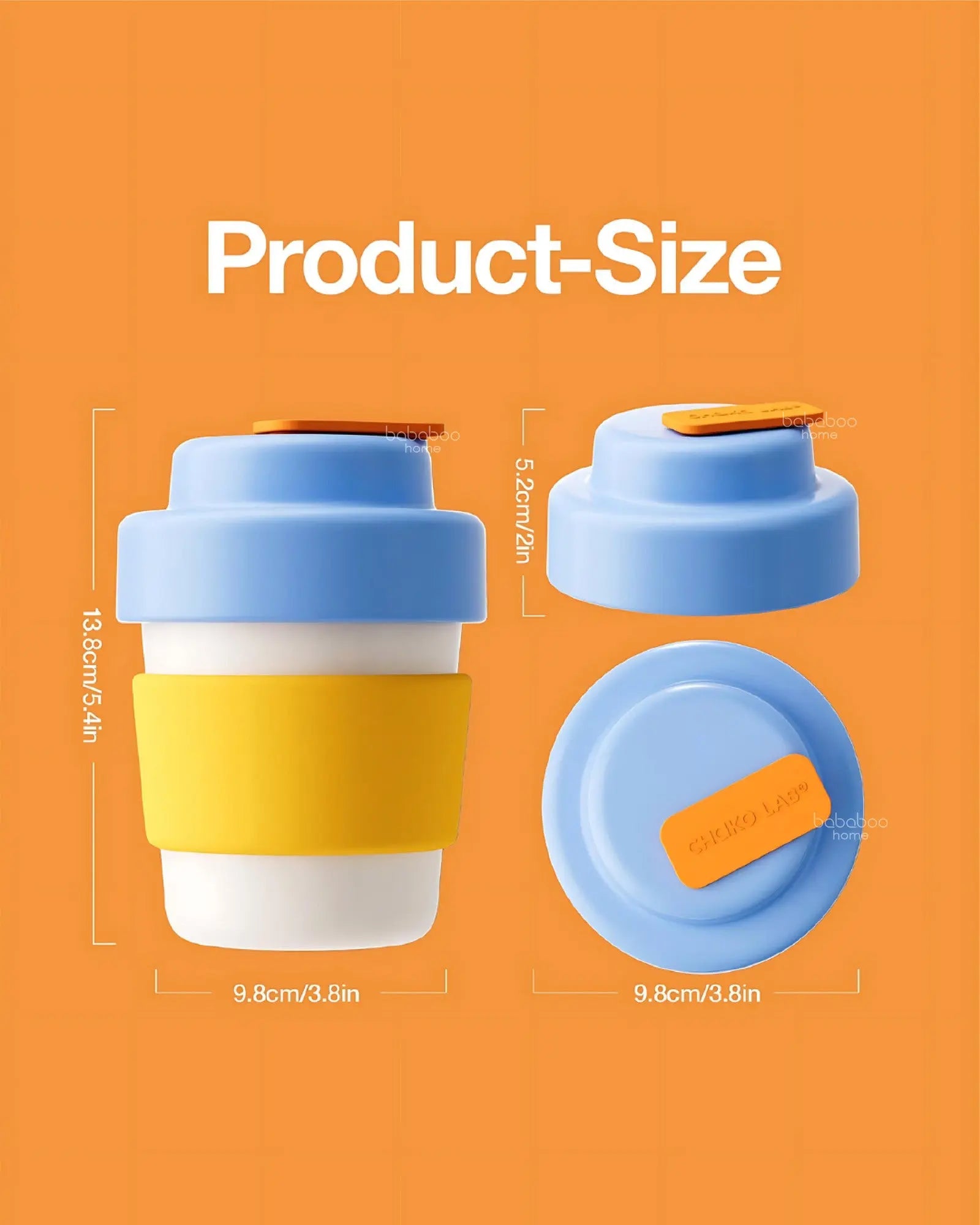 Coffee Cup Vacuum Thermos 420ml - Lemon Orange