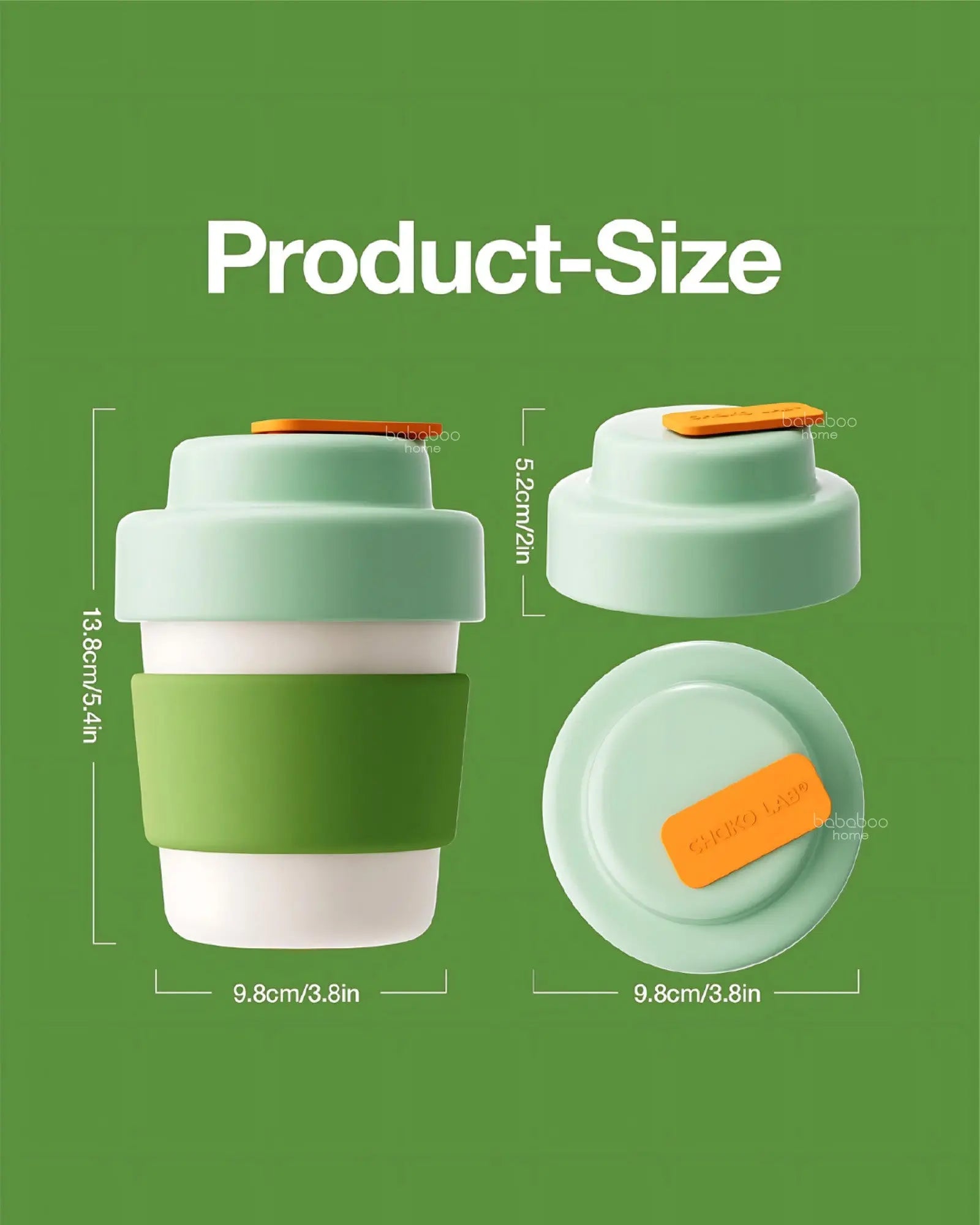 Coffee Cup Vacuum Thermos 420ml - Green Coconut