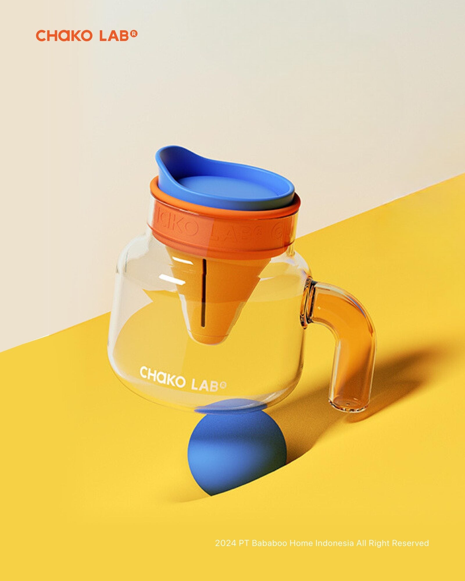 Glass Chubby Pot 1100ml - Yellow