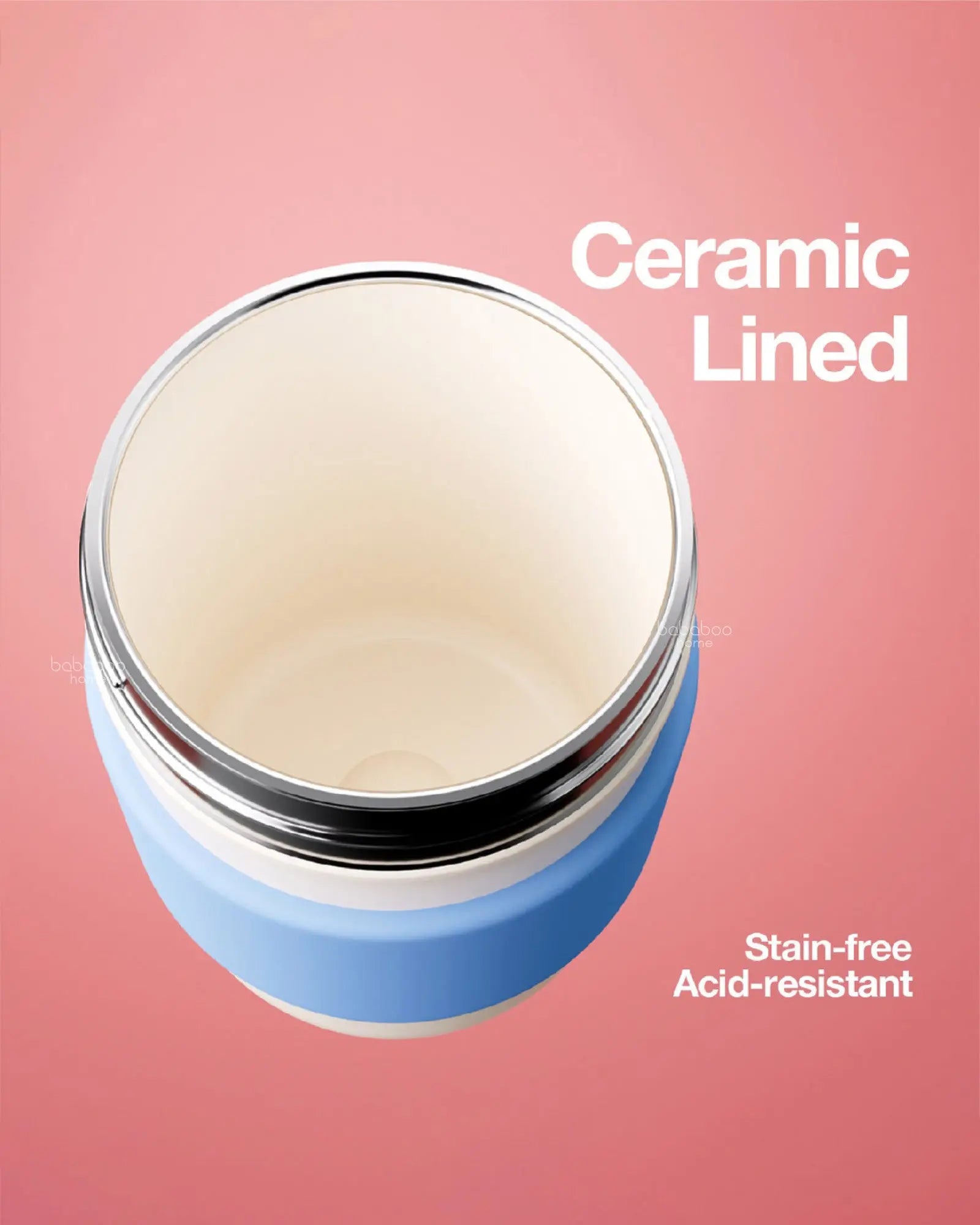 Coffee Cup Vacuum Thermos 330ml - Peach Blue