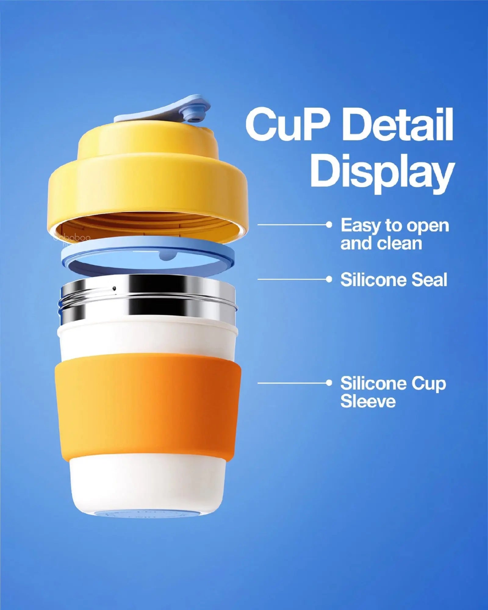 Coffee Cup Vacuum Thermos 330ml - Lemon Orange