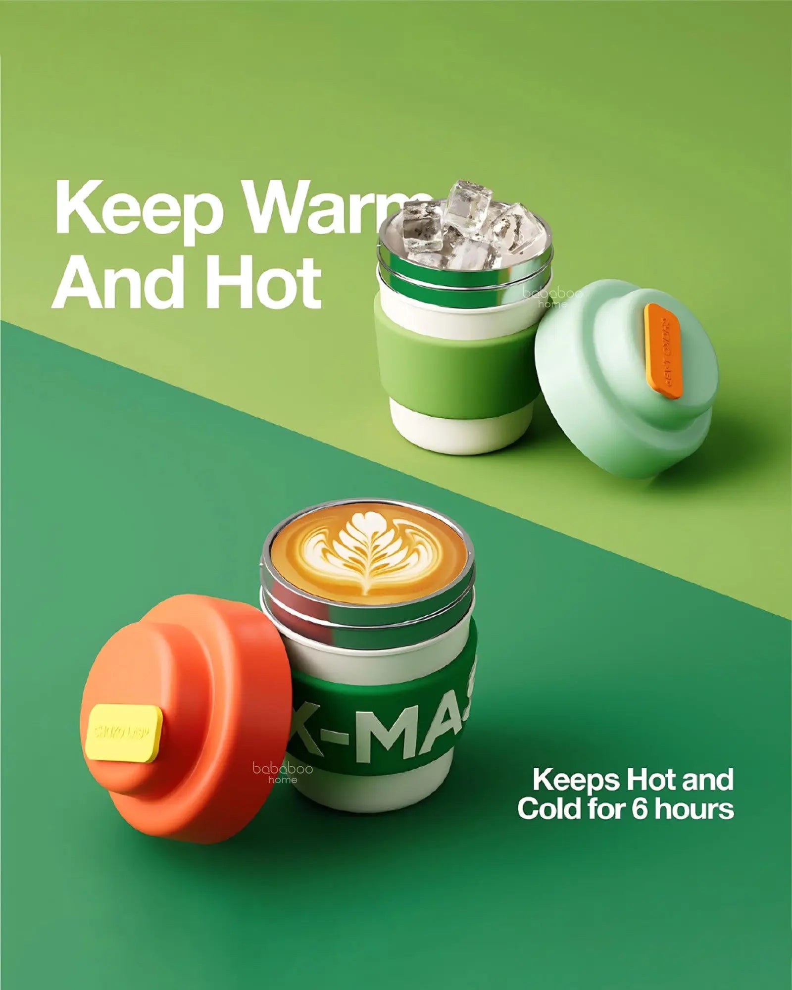 Coffee Cup Vacuum Thermos 330ml - Green Coconut
