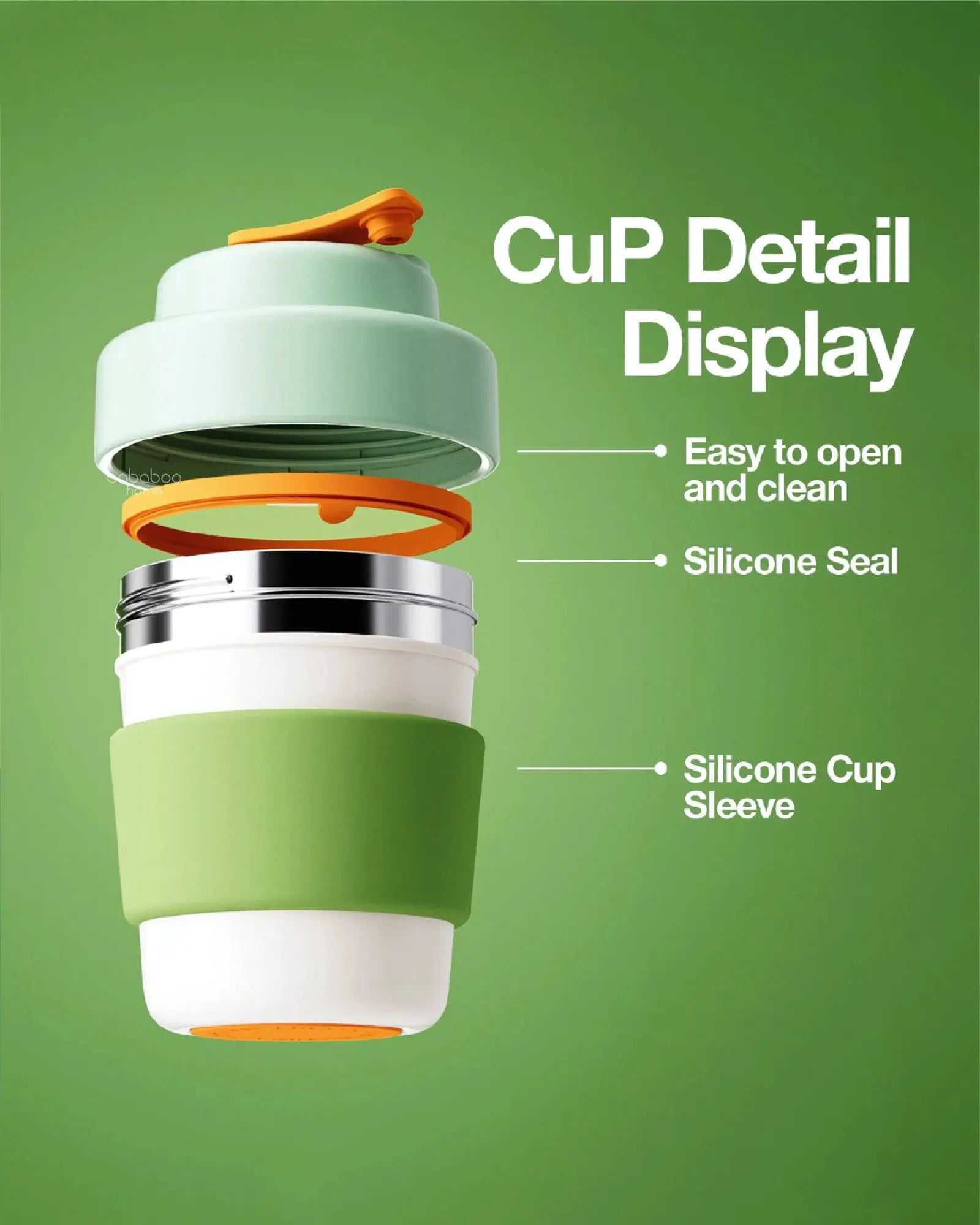 Coffee Cup Vacuum Thermos 330ml - Green Coconut