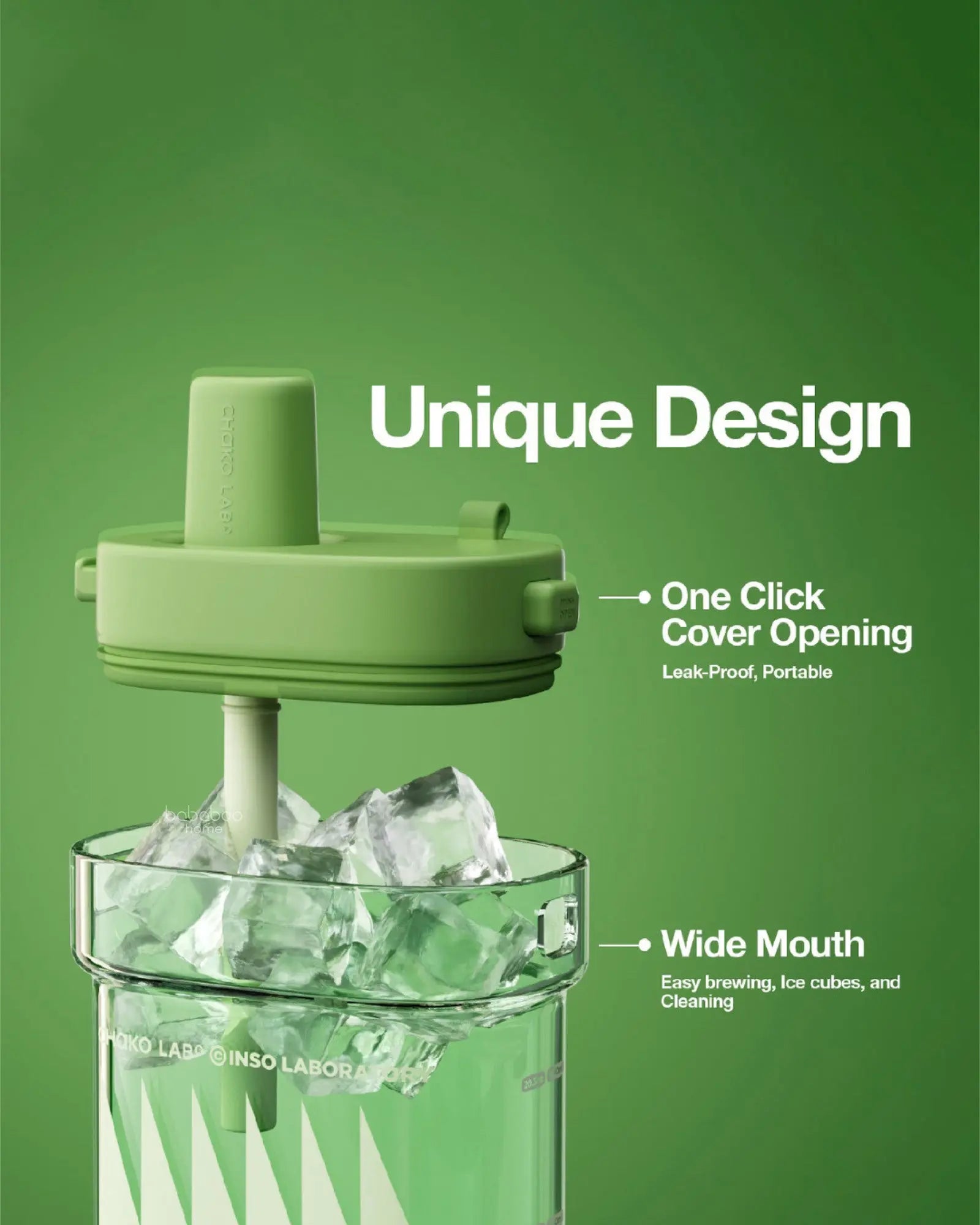 Bobo Tritan Square (780ml) - Green