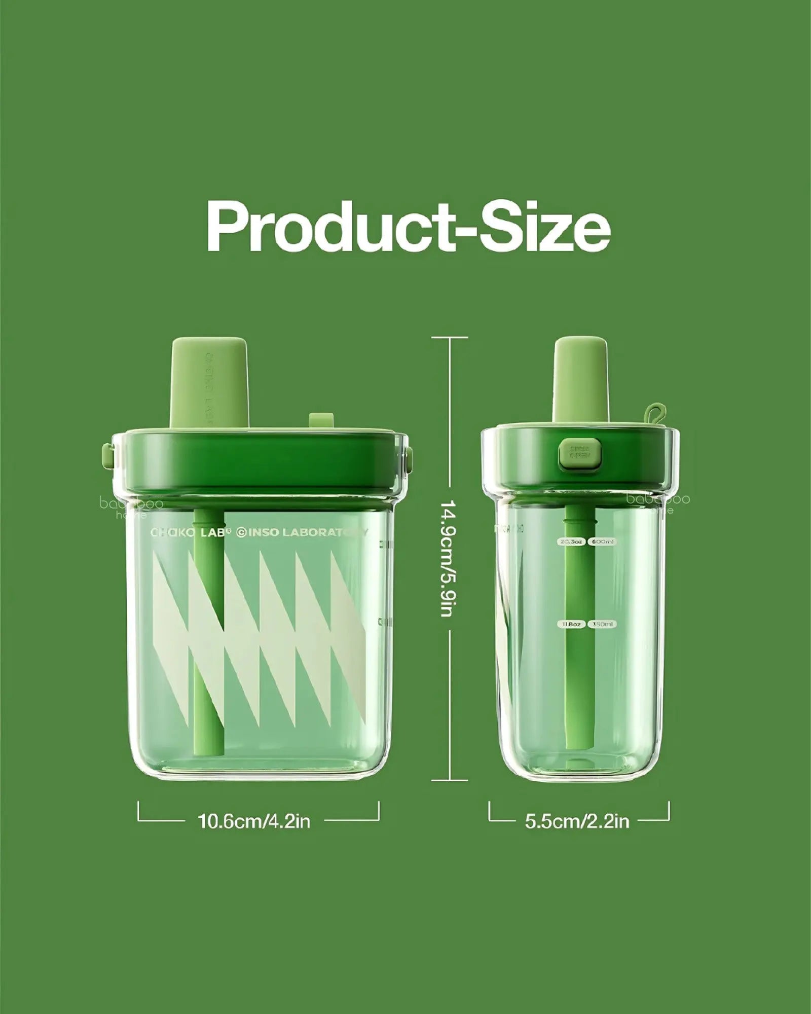 Bobo Tritan Square (780ml) - Green