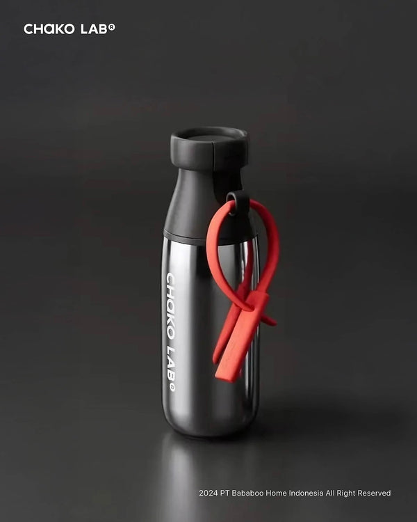CHAKO LAB Milk Pod Insulated Two-Ways Bottle 520ml -  Chrome Black