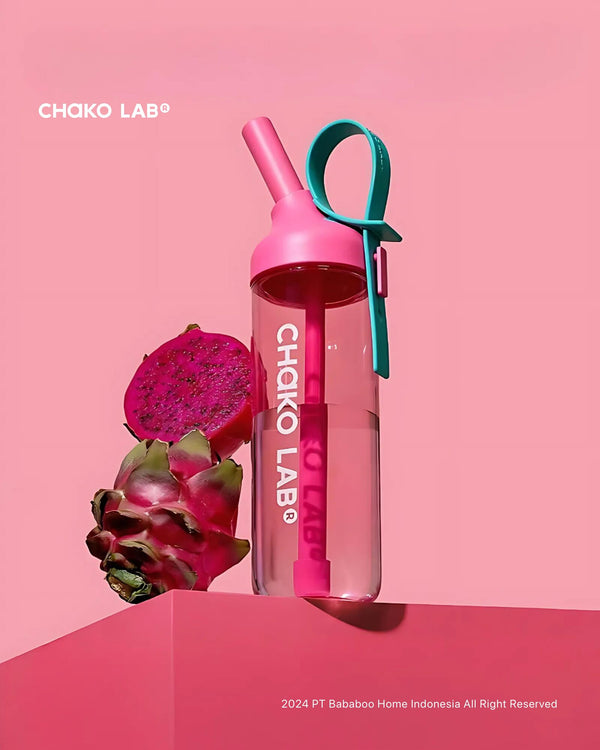 CHAKO LAB Jojo Straw Bottle 888ml - Pink