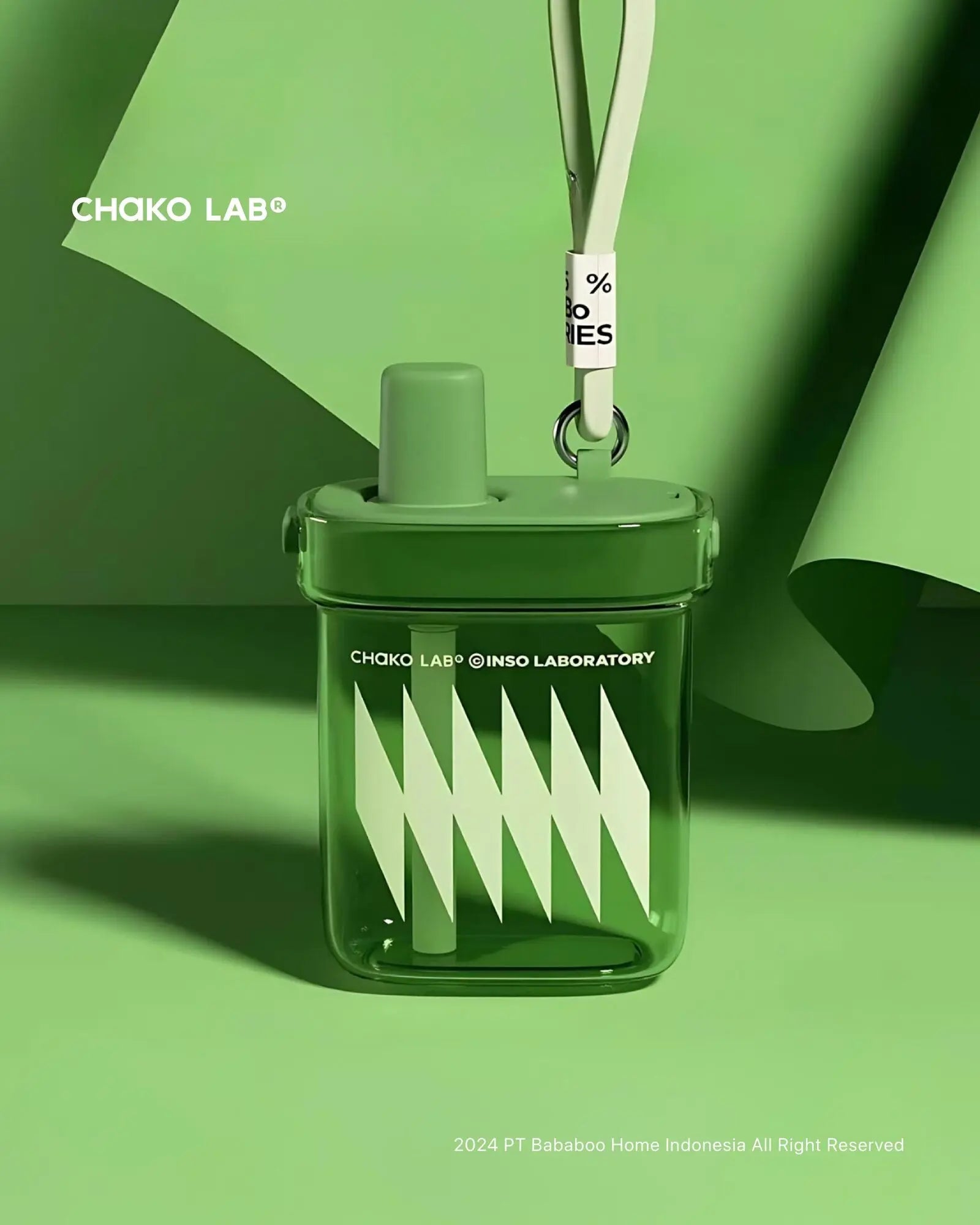 Bobo Tritan Square (780ml) - Green