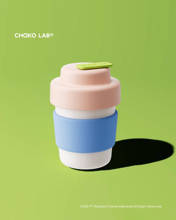 CHAKO LAB Coffee Cup Vacuum Thermos 420ml - Peach Blue