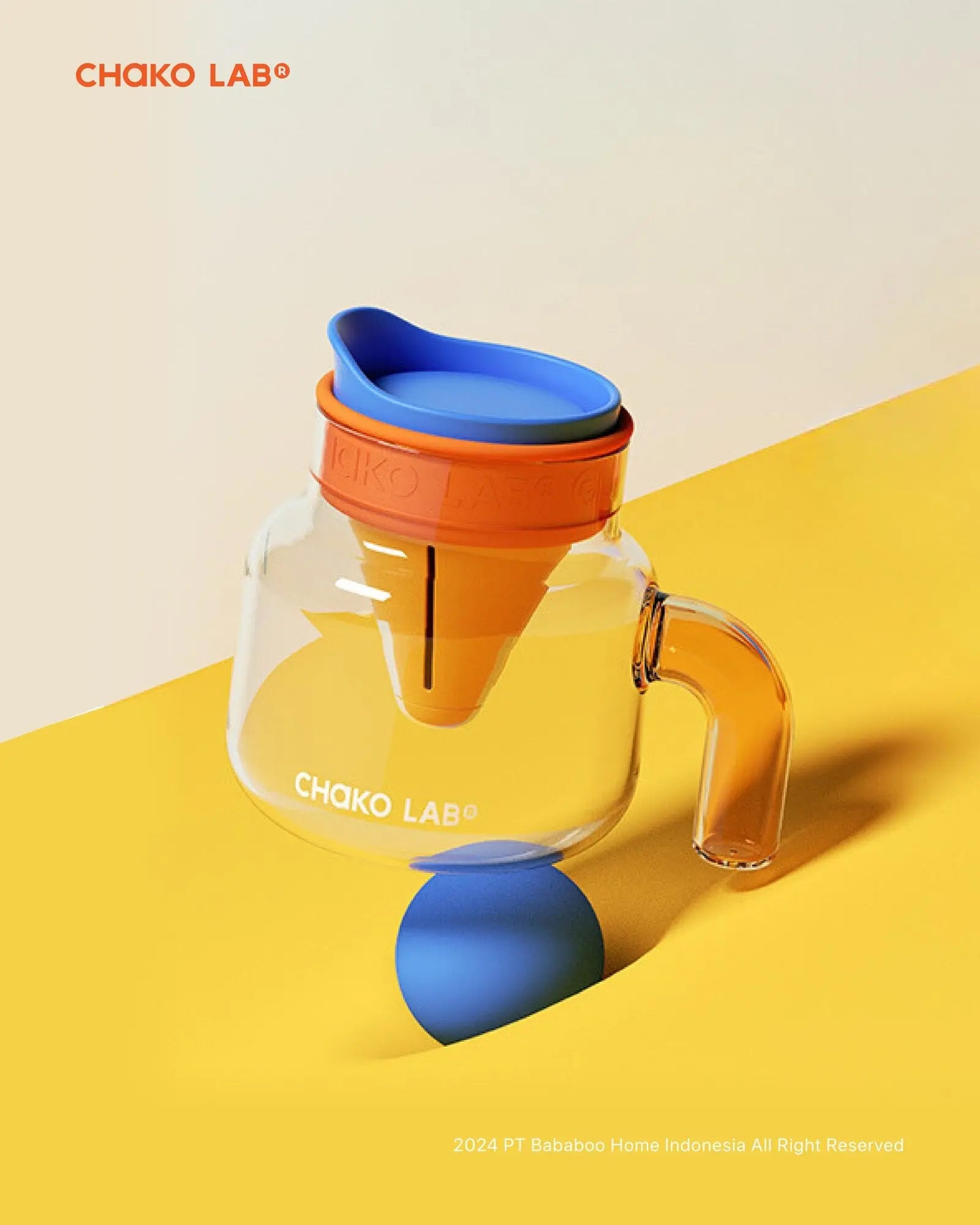 Glass Chubby Pot 1100ml - Yellow