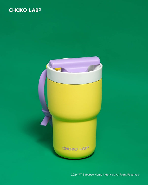 CHAKO LAB Twist Ceramic Cup | DualSip SUS316 Coffee Cup 530ml - Yellow
