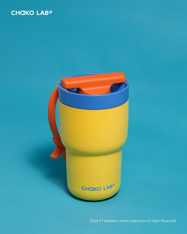 CHAKO LAB Twist Ceramic Cup | DualSip SUS316 Coffee Cup 530ml - Orange