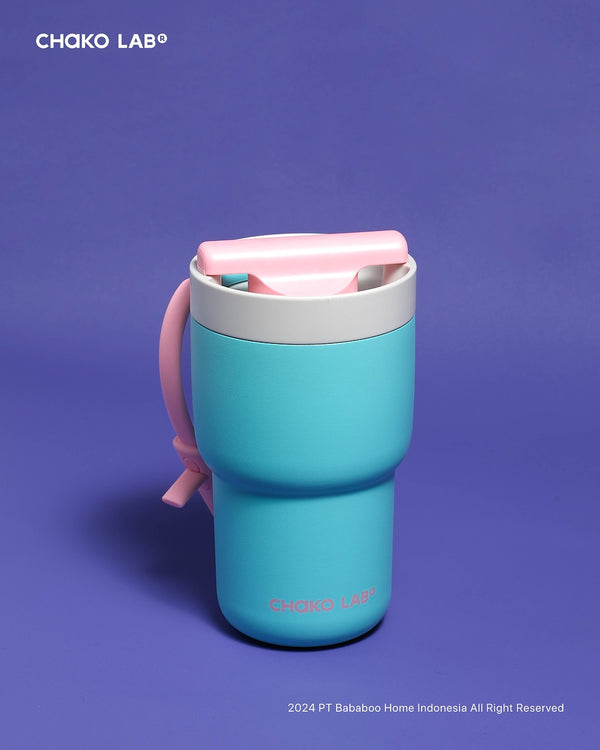 CHAKO LAB Twist Ceramic Cup | DualSip SUS316 Coffee Cup 530ml - Cotton Candy