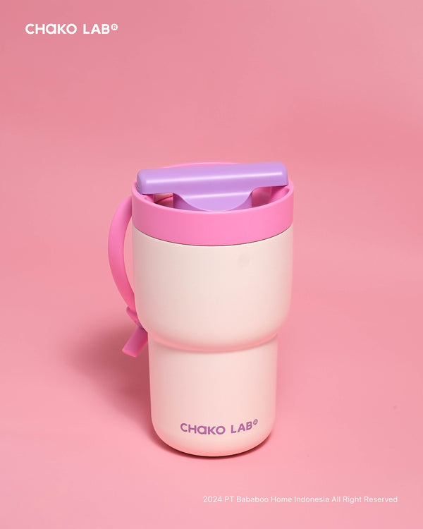 CHAKO LAB Twist Ceramic Cup | DualSip SUS316 Coffee Cup 530ml - Sakura